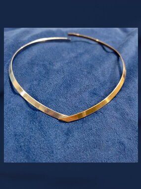 Vintage Ed Levin Sterling Silver and Bronze Modernist Choker Necklace